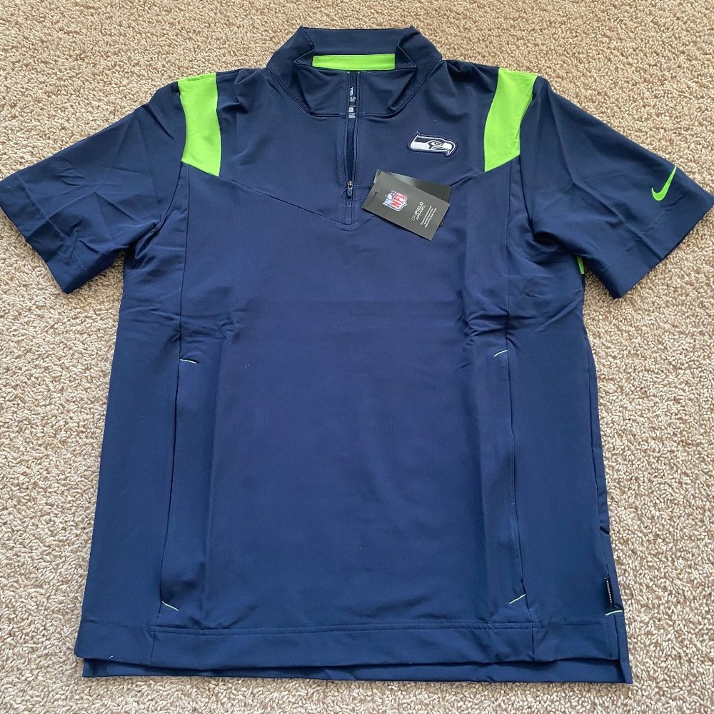 Nike Seattle Seahawks Coaches Short Sleeve 1/4 Zip Jacket men M